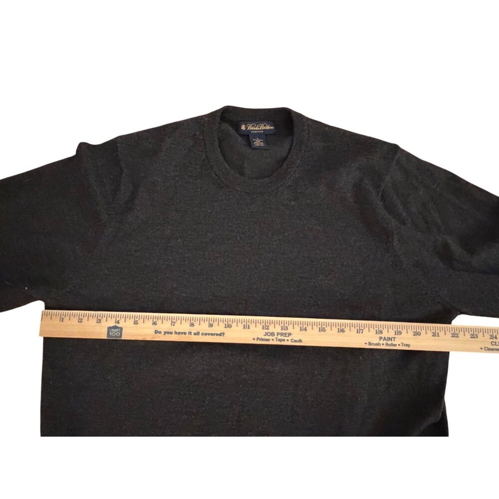 Brooks Brothers Mens Charcoal Gray Merino Wool Blend Stretch Crewneck Sweater L - Picture 5 of 6